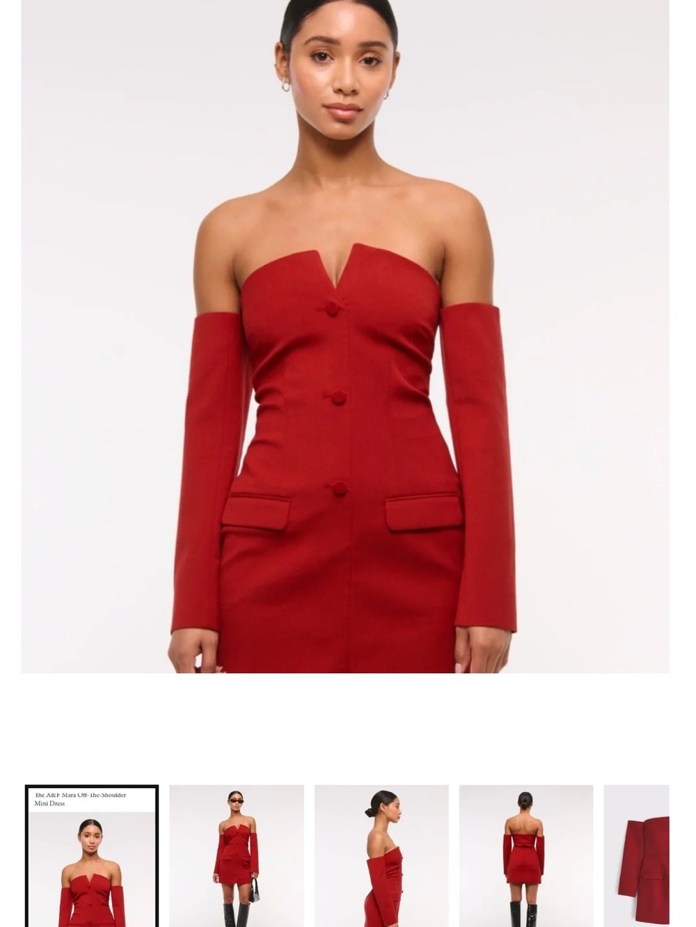 Abercrombie & Fitch Scarlet One-Shoulder Mini Dress